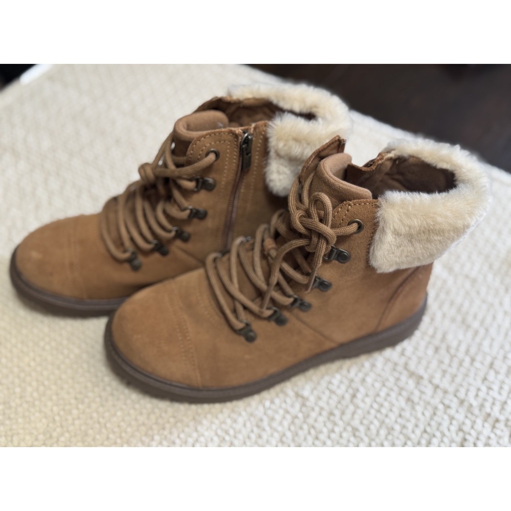 UGG Azell Hiker Weather Boots Girls Size 5 Chestnut Brown Suede 1123622K